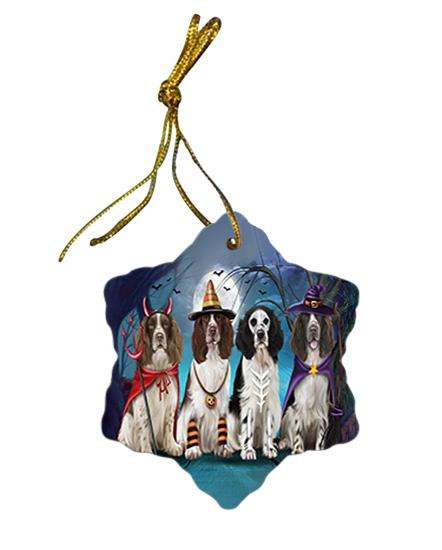 Happy Halloween Trick or Treat Springer Spaniels Dog Ceramic Doily Ornament DPOR54615