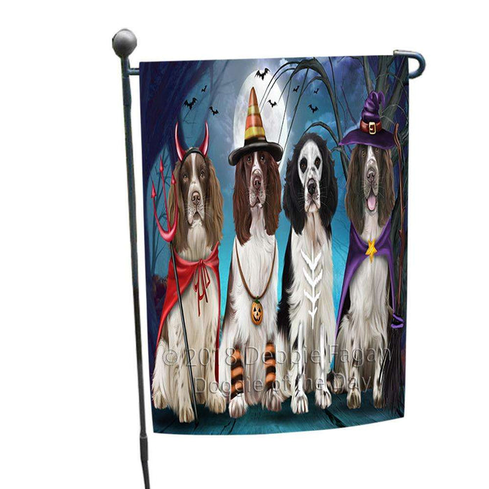 Happy Halloween Trick or Treat Springer Spaniels Dog Garden Flag GFLG54677