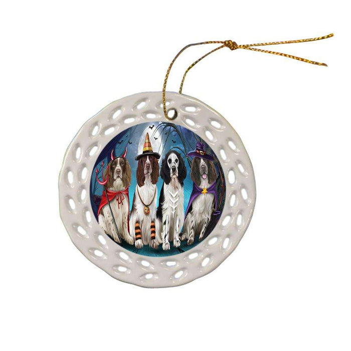 Happy Halloween Trick or Treat Springer Spaniels Dog Star Porcelain Ornament SPOR54606