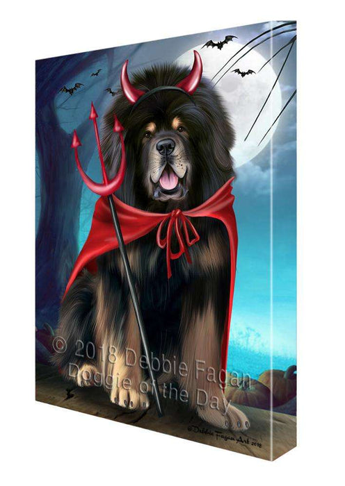 Happy Halloween Trick or Treat Tibetan Mastiff Dog Canvas Print Wall Art Décor CVS109826