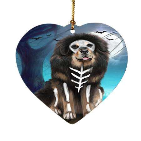 Happy Halloween Trick or Treat Tibetan Mastiff Dog Heart Christmas Ornament HPOR54666