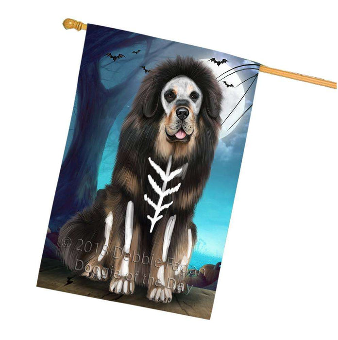 Happy Halloween Trick or Treat Tibetan Mastiff Dog House Flag FLG54864
