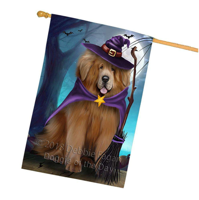 Happy Halloween Trick or Treat Tibetan Mastiff Dog House Flag FLG54865