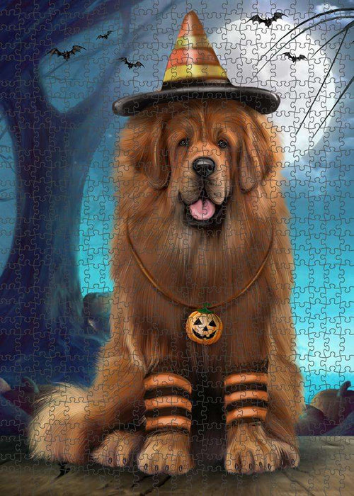 Happy Halloween Trick or Treat Tibetan Mastiff Dog Puzzle with Photo Tin PUZL85816