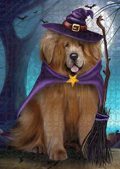 Happy Halloween Trick or Treat Tibetan Mastiff Dog Puzzle with Photo Tin PUZL85824