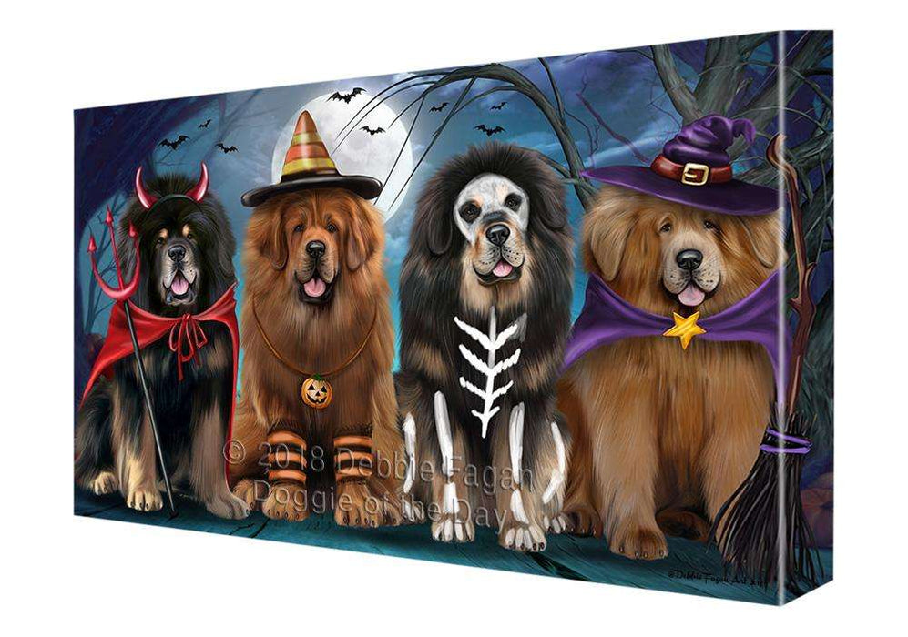 Happy Halloween Trick or Treat Tibetan Mastiffs Dog Canvas Print Wall Art Décor CVS109394
