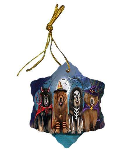Happy Halloween Trick or Treat Tibetan Mastiffs Dog Ceramic Doily Ornament DPOR54616