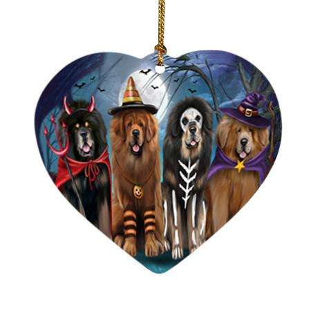 Happy Halloween Trick or Treat Tibetan Mastiffs Dog Heart Christmas Ornament HPOR54616