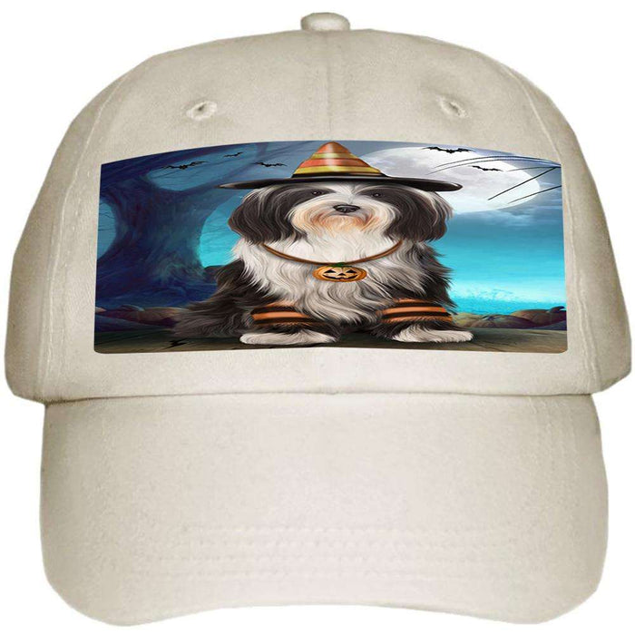 Happy Halloween Trick or Treat Tibetan Terrier Dog Candy Corn Ball Hat Cap HAT61272