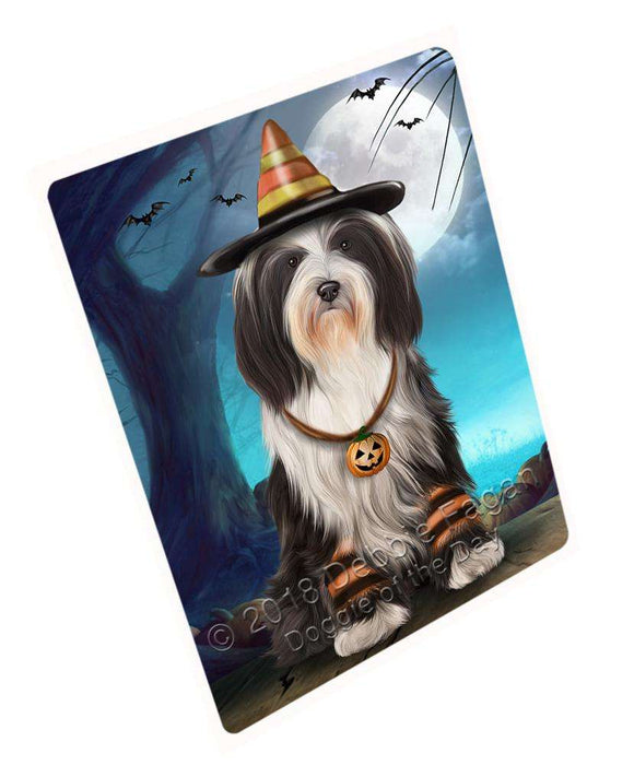 Happy Halloween Trick or Treat Tibetan Terrier Dog Candy Corn Cutting Board C61632