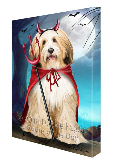 Happy Halloween Trick or Treat Tibetan Terrier Dog Devil Canvas Print Wall Art Décor CVS89585