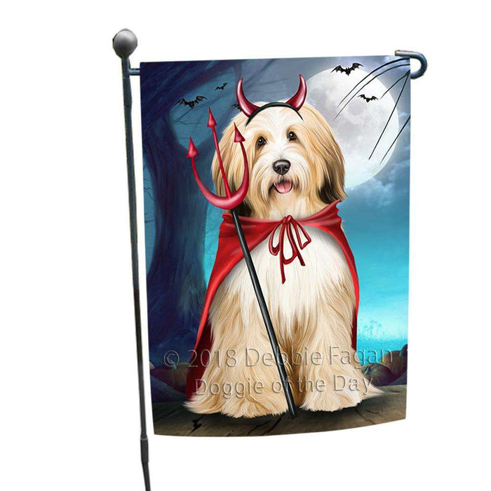 Happy Halloween Trick or Treat Tibetan Terrier Dog Devil Garden Flag GFLG52477