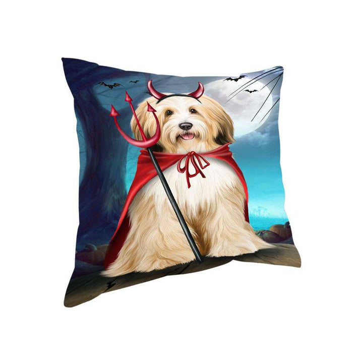 Happy Halloween Trick or Treat Tibetan Terrier Dog Devil Pillow PIL66284