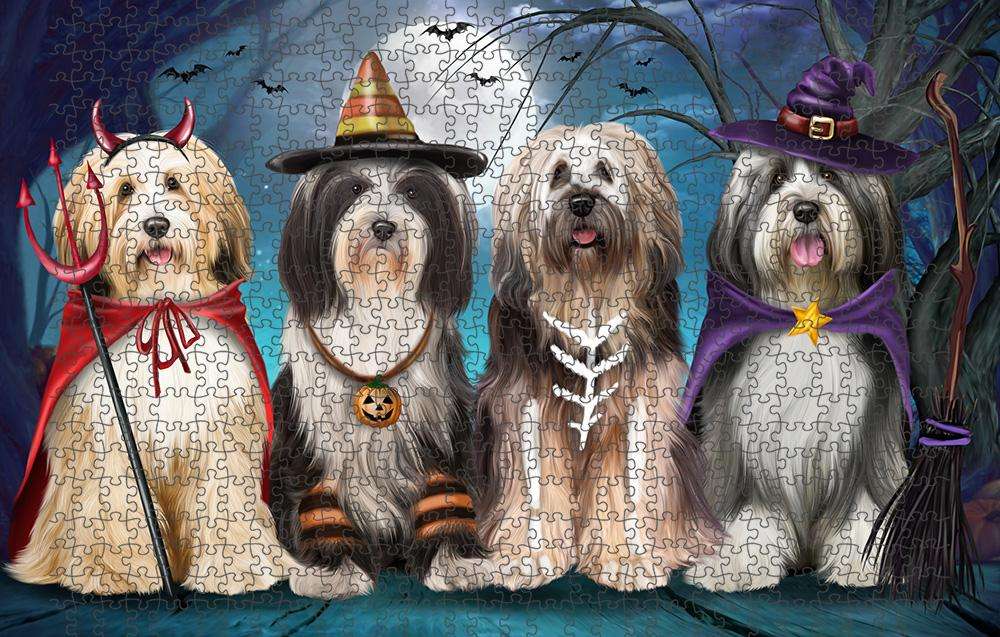 Happy Halloween Trick or Treat Tibetan Terrier Dog Puzzle with Photo Tin PUZL61698