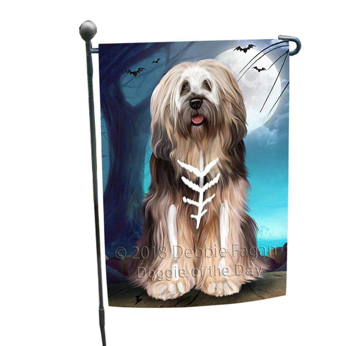 Happy Halloween Trick or Treat Tibetan Terrier Dog Skeleton House Flag FLG52632