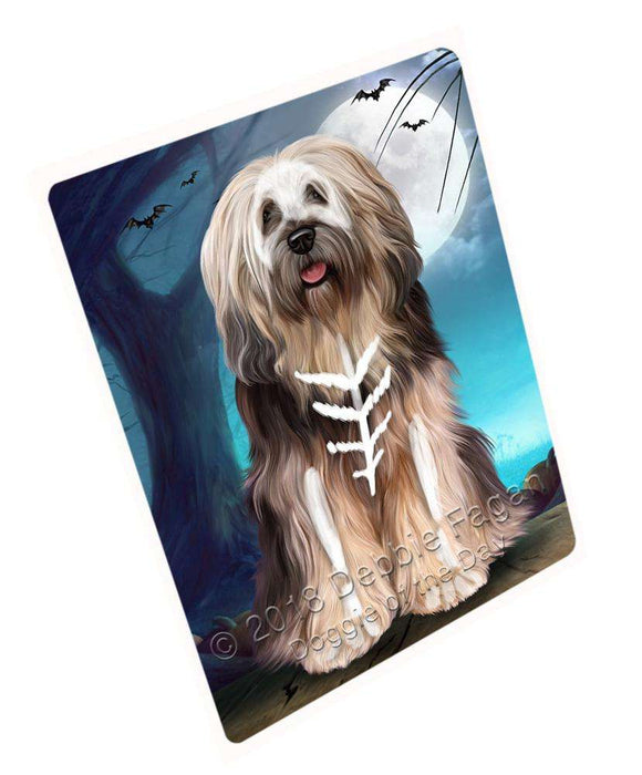 Happy Halloween Trick or Treat Tibetan Terrier Dog Skeleton Large Refrigerator / Dishwasher Magnet RMAG75492