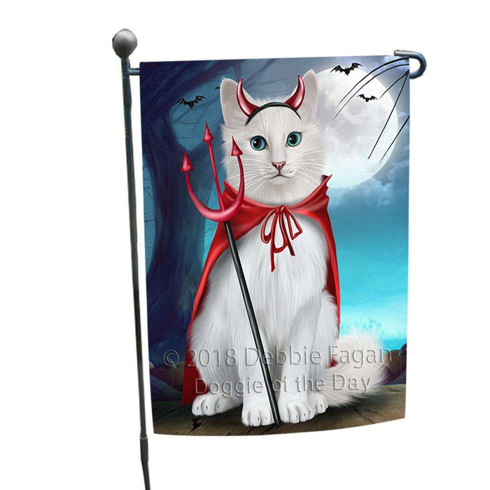 Happy Halloween Trick or Treat Turkish Angora Cat Garden Flag GFLG54730