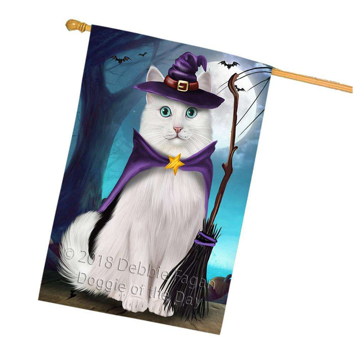 Happy Halloween Trick or Treat Turkish Angora Cat House Flag FLG54869