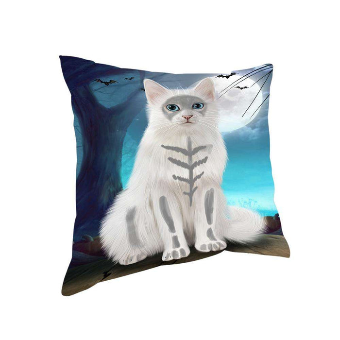 Happy Halloween Trick or Treat Turkish Angora Cat Pillow PIL75304