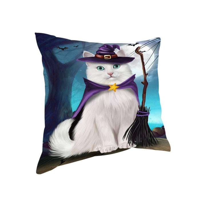 Happy Halloween Trick or Treat Turkish Angora Cat Pillow PIL75308