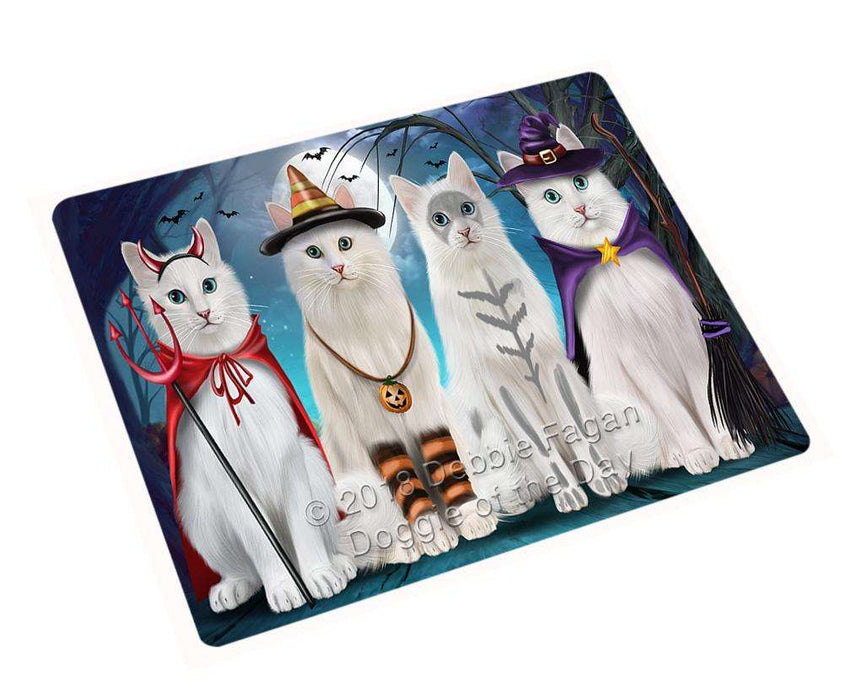 Happy Halloween Trick or Treat Turkish Angora Cats Large Refrigerator / Dishwasher Magnet RMAG88584
