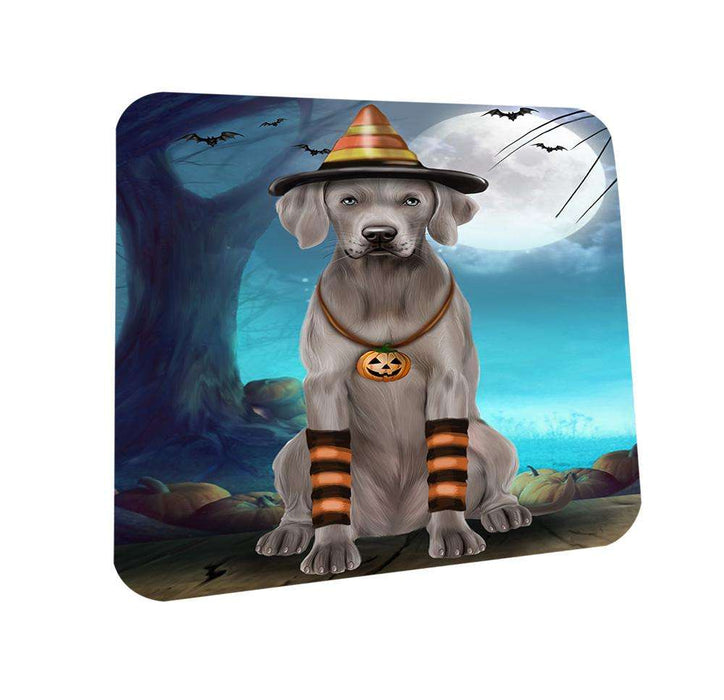 Happy Halloween Trick or Treat Weimaraner Dog Candy Corn Coasters Set of 4 CST52473