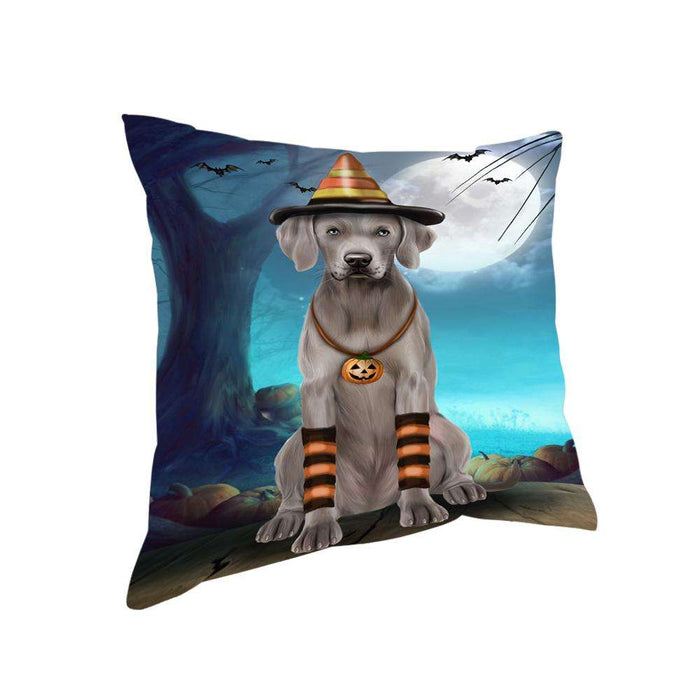 Happy Halloween Trick or Treat Weimaraner Dog Candy Corn Pillow PIL66212
