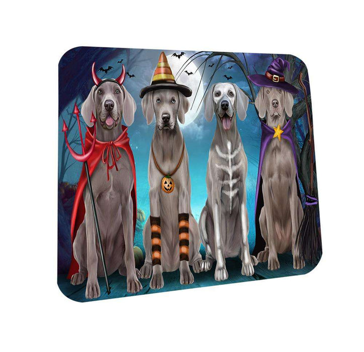 Happy Halloween Trick or Treat Weimaraner Dog Coasters Set of 4 CST52549