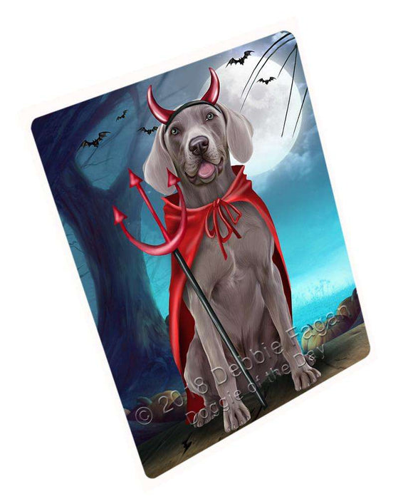 Happy Halloween Trick or Treat Weimaraner Dog Devil Large Refrigerator / Dishwasher Magnet RMAG75384