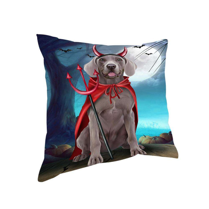 Happy Halloween Trick or Treat Weimaraner Dog Devil Pillow PIL66288