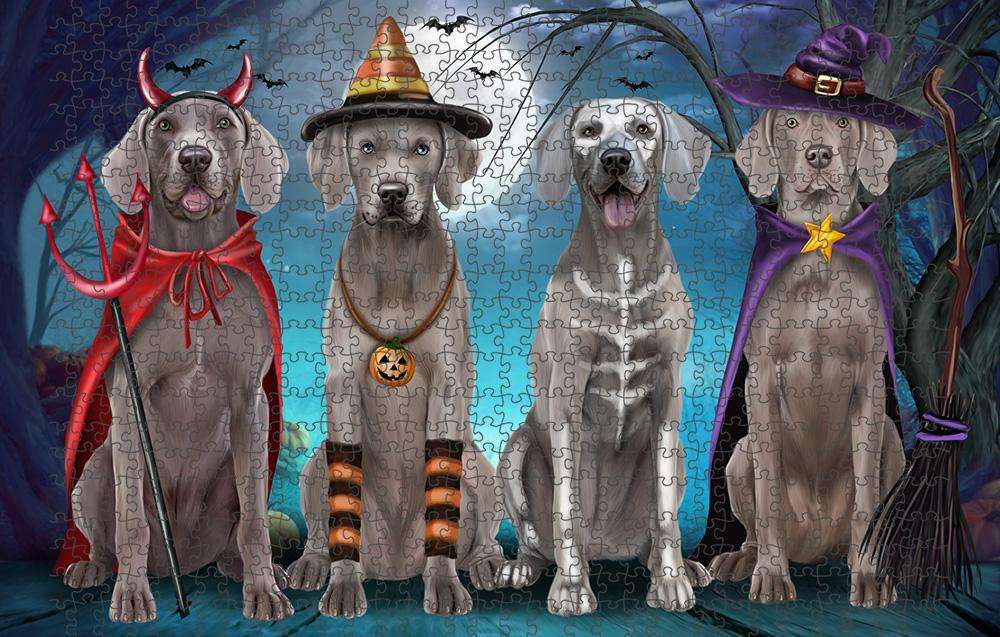 Happy Halloween Trick or Treat Weimaraner Dog Puzzle with Photo Tin PUZL61701