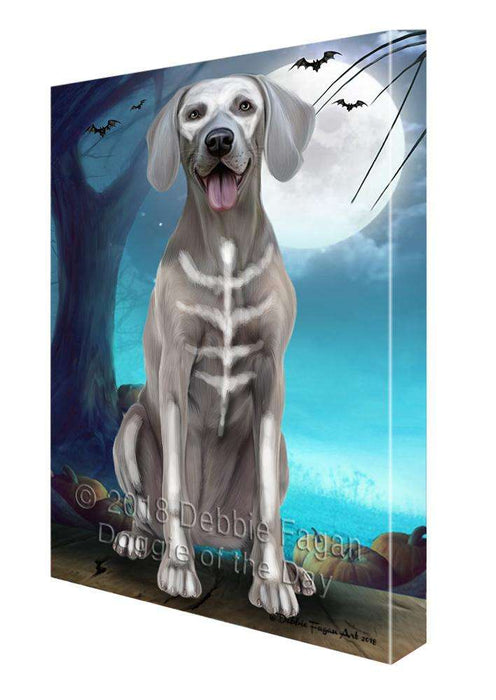 Happy Halloween Trick or Treat Weimaraner Dog Skeleton Canvas Print Wall Art Décor CVS89765
