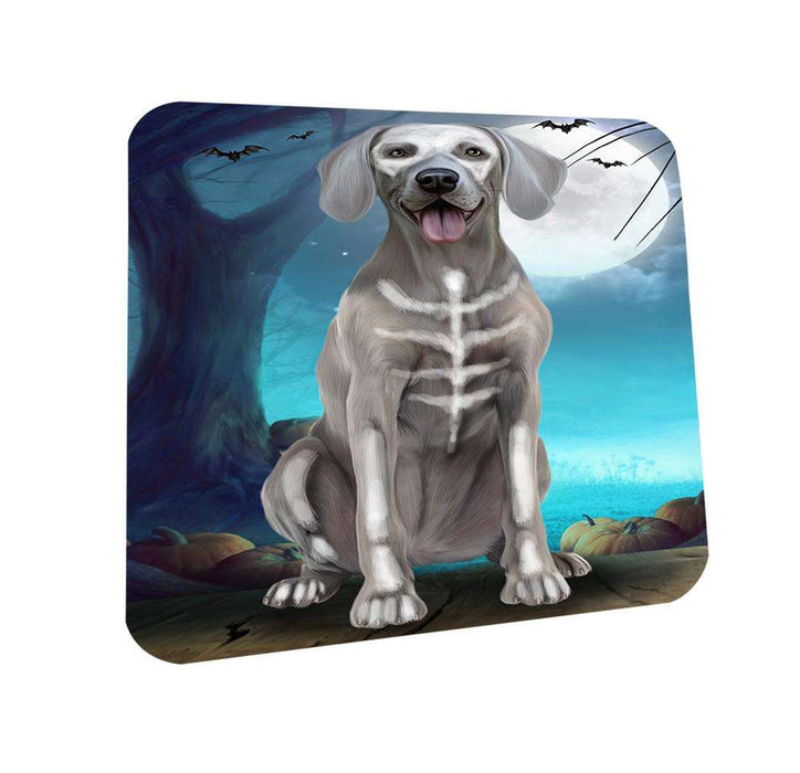 Happy Halloween Trick or Treat Weimaraner Dog Skeleton Coasters Set of 4 CST52511