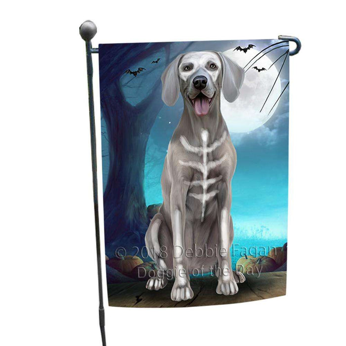 Happy Halloween Trick or Treat Weimaraner Dog Skeleton House Flag FLG52633