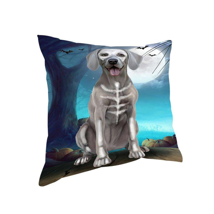 Happy Halloween Trick or Treat Weimaraner Dog Skeleton Pillow PIL66364