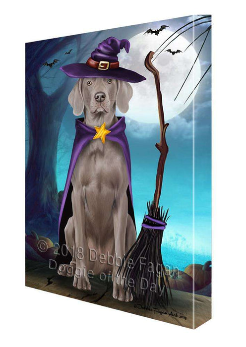 Happy Halloween Trick or Treat Weimaraner Dog Witch Canvas Print Wall Art Décor CVS89936