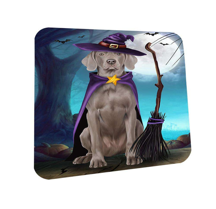 Happy Halloween Trick or Treat Weimaraner Dog Witch Coasters Set of 4 CST52530