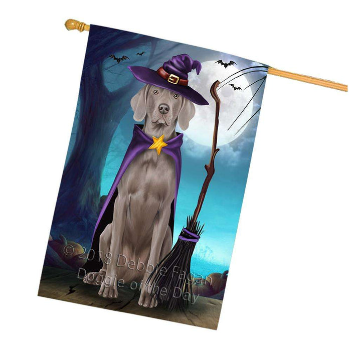Happy Halloween Trick or Treat Weimaraner Dog Witch House Flag FLG52652