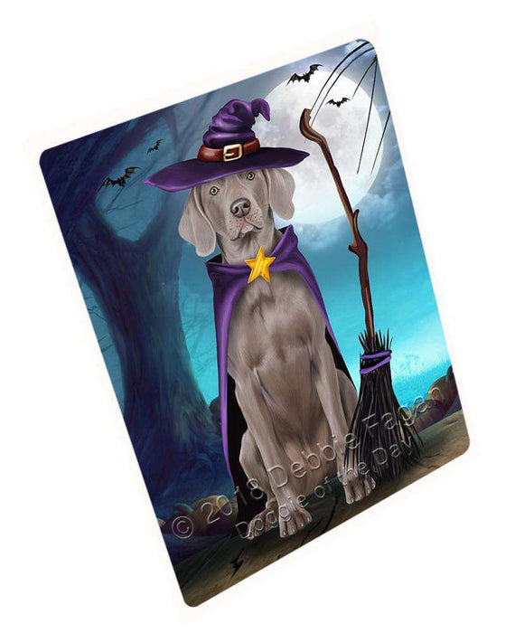 Happy Halloween Trick or Treat Weimaraner Dog Witch Large Refrigerator / Dishwasher Magnet RMAG75612