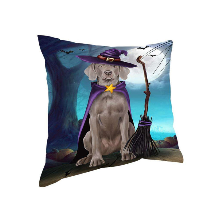 Happy Halloween Trick or Treat Weimaraner Dog Witch Pillow PIL66440