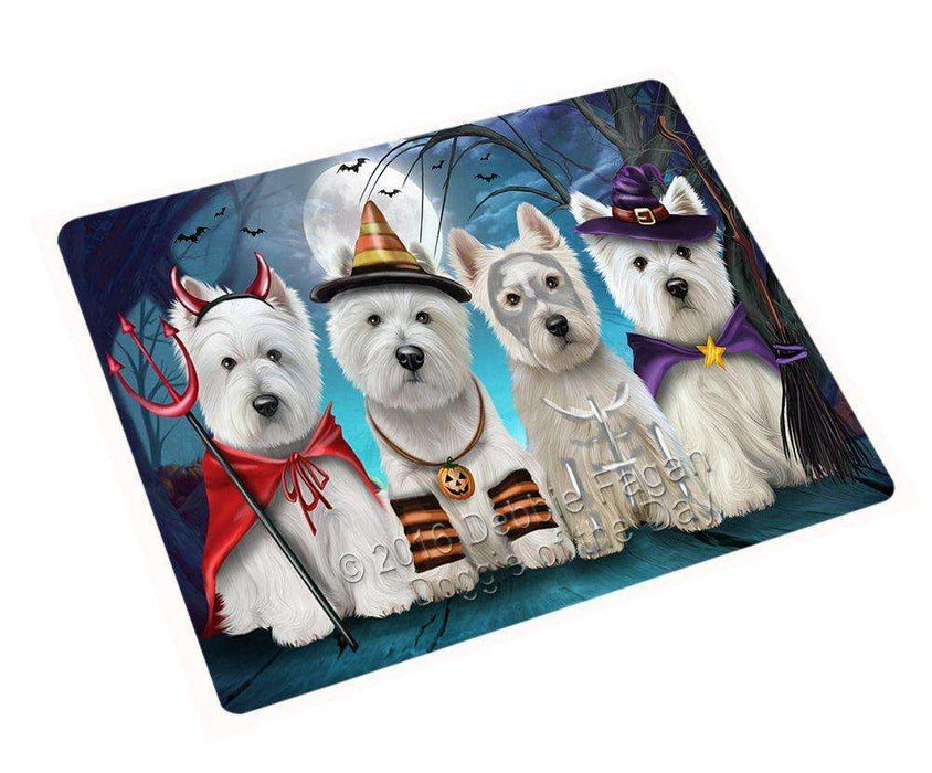 Happy Halloween Trick or Treat West Highland White Terrier Dog Art Portrait Print Woven Throw Sherpa Plush Fleece Blanket