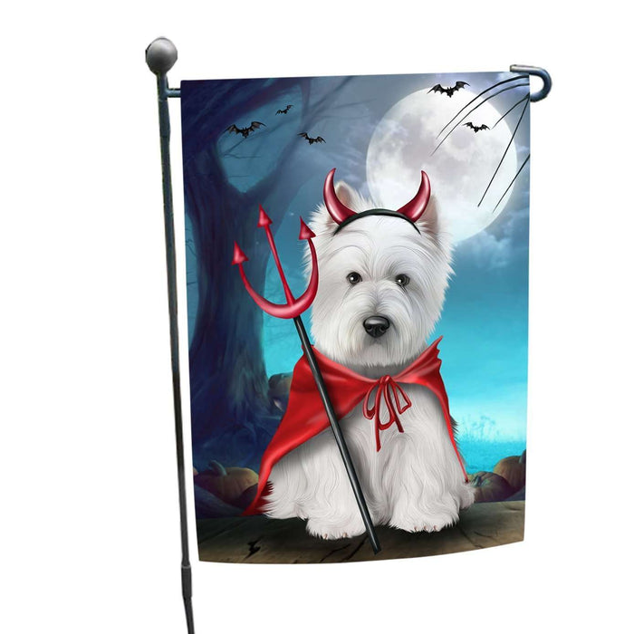 Happy Halloween Trick or Treat West Highland White Terrier Dog Devil Garden Flag