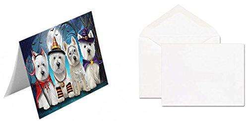 Happy Halloween Trick or Treat West Highland White Terrier Dog Handmade Artwork Assorted Pets Greeting Cards and Note Cards with Envelopes for All Occasions and Holiday Seasons