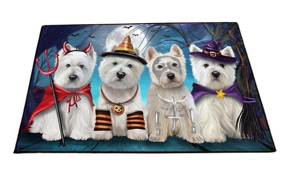 Happy Halloween Trick or Treat West Highland White Terrier Dog Indoor/Outdoor Floormat