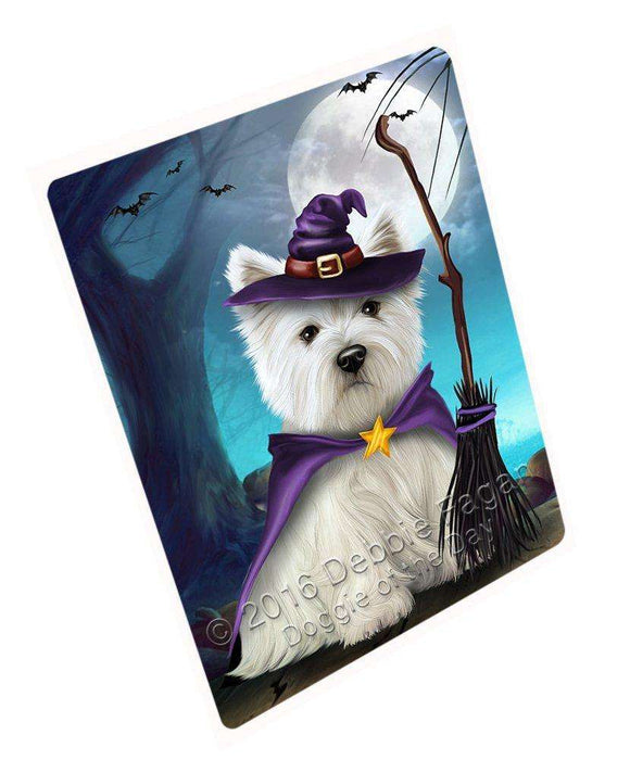 Happy Halloween Trick or Treat West Highland White Terrier Dog Witch Tempered Cutting Board