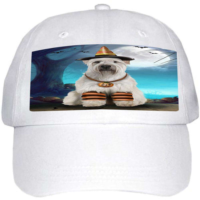 Happy Halloween Trick or Treat Wheaten Terrier Dog Candy Corn Ball Hat Cap HAT61278