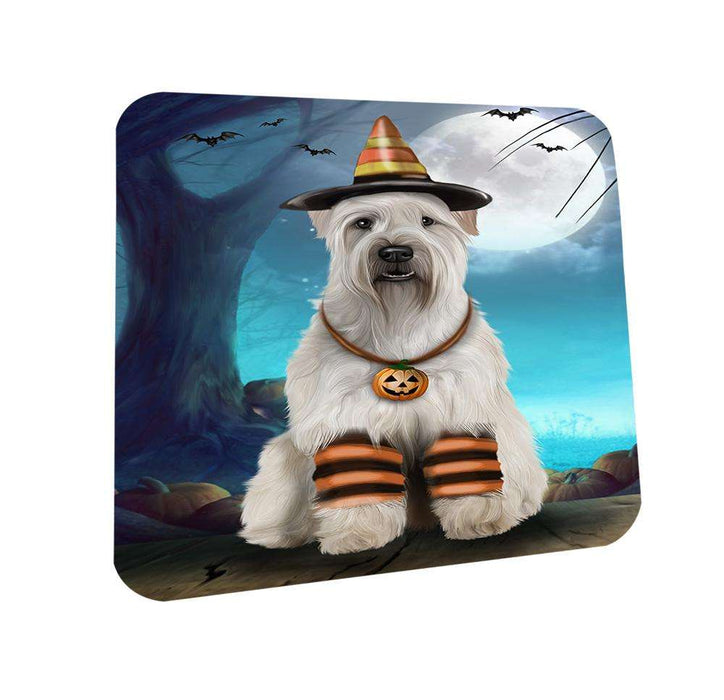 Happy Halloween Trick or Treat Wheaten Terrier Dog Candy Corn Coasters Set of 4 CST52474