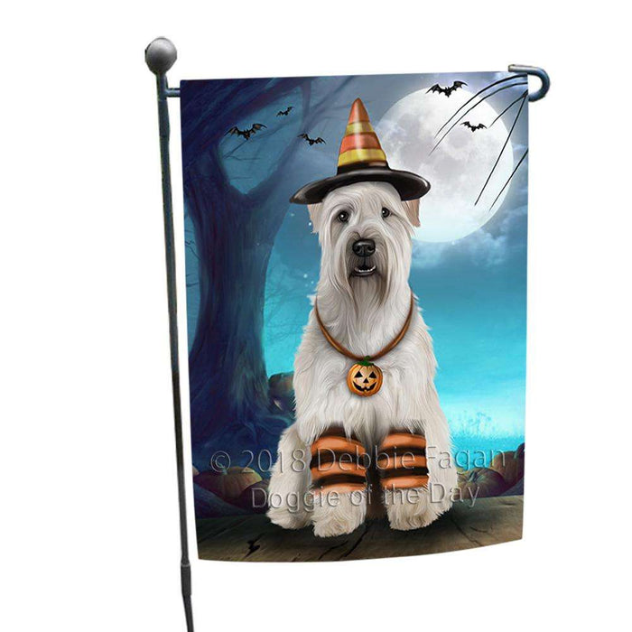 Happy Halloween Trick or Treat Wheaten Terrier Dog Candy Corn Garden Flag GFLG52460