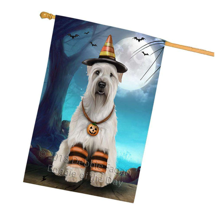 Happy Halloween Trick or Treat Wheaten Terrier Dog Candy Corn House Flag FLG52596