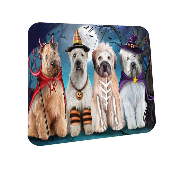 Happy Halloween Trick or Treat Wheaten Terrier Dog Coasters Set of 4 CST52550